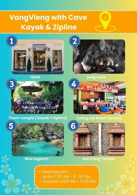 From Vientiane: Vang Vieng Tour with Cave Kayak & Zipline - Ziplining above the treetops