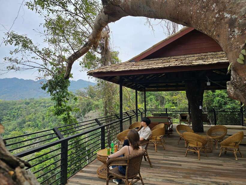 Kuang Si Waterfall, Tree Top Cafe, Ziplining - The 542 steps to The View