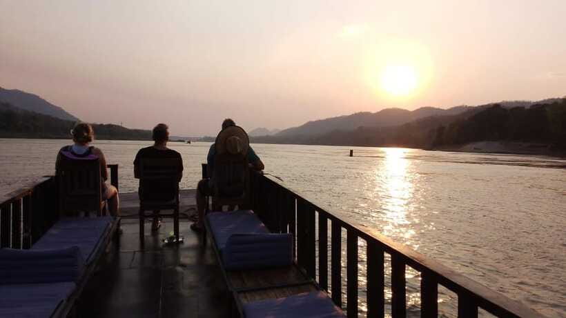 Nong Khiaw to Luang Prabang, Mekong & Nam Ou River Cruise - Sunset on the Mekong before Luang Prabang