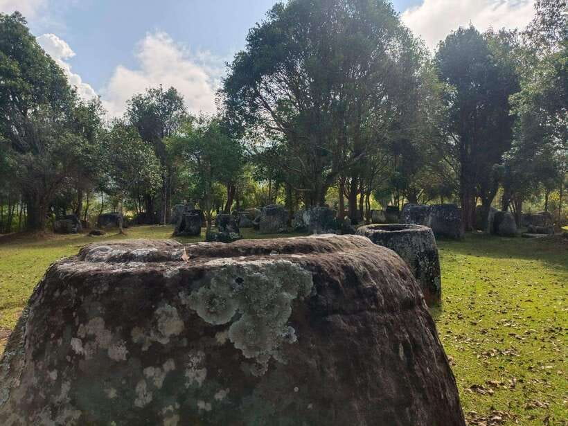 Plain of jars share group tour - Site 1, the largest collection of jars