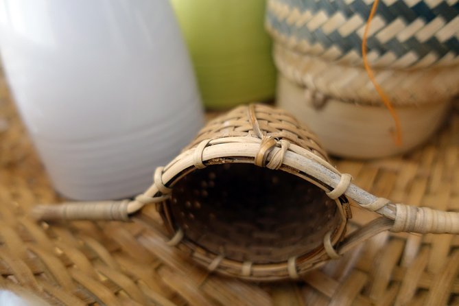 The Namkhan - Traditional Lao Bamboo Weaving - Making a bamboo tea filter