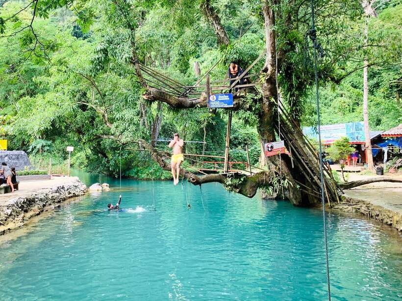 Vang Vieng: Blue Lagoon and Countryside Bike Tour with Lunch - Riding the Blue Lagoon Loop