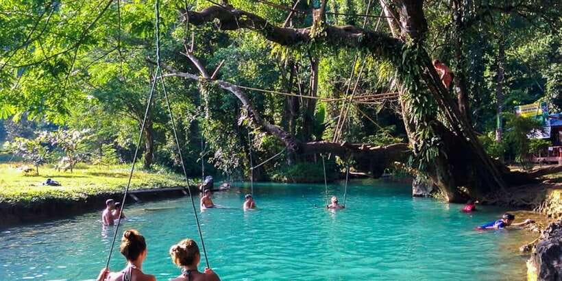 Vang Vieng: Blue Lagoon and Countryside Bike Tour with Lunch - Swimming at Blue Lagoon One
