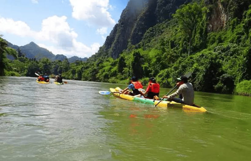 Vang Vieng: Day Tour with Kayaking, Ziplining, and Rafting - Ziplining over forest and river views