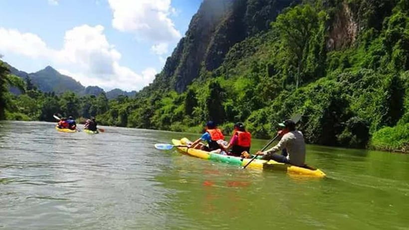 Vang Vieng: Hot Air Balloon,Kayak,Zipline,Blue lagoon1 Tour - One day, four kinds of adventure