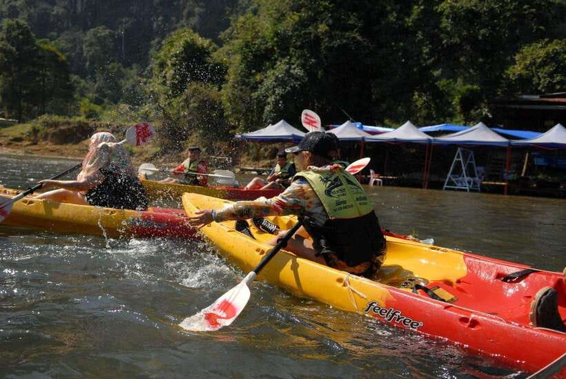 Vang Vieng: Kayaking&Water Cave&Tham Chang&Blue Lagoon 1 - Starting in Vang Vieng with a shared tuk tuk
