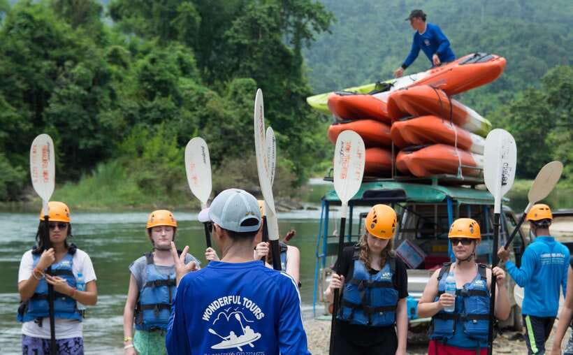 Vang Vieng: Nam Song River Kayak Tour - The safety briefing before you touch the water