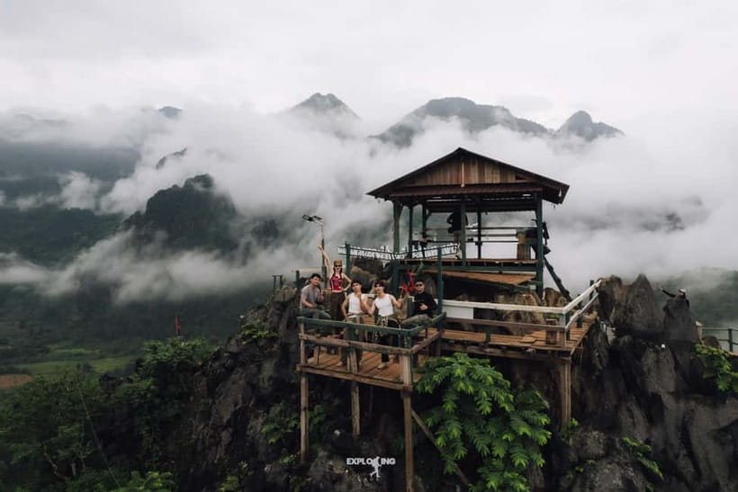 Vang Vieng: Namxay Viewpoint, Blue Lagoon 1 & Phoukham Cave - A demanding morning with a very good payoff