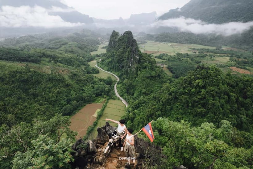 Vang Vieng: Namxay Viewpoint, Blue Lagoon 1 & Phoukham Cave - The 20-minute tuk tuk ride from Vang Vieng